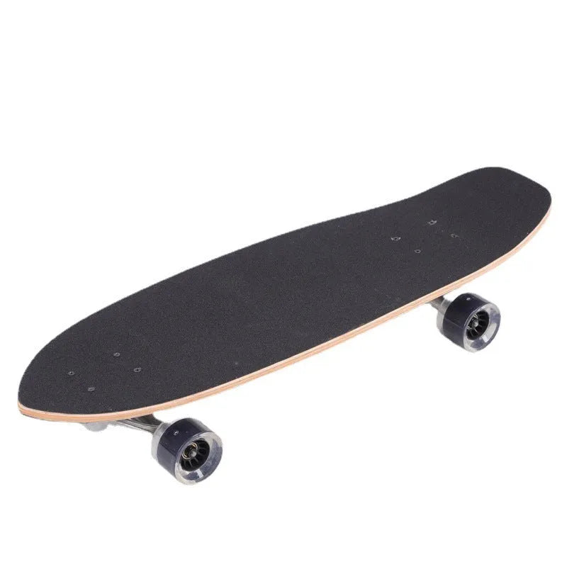 White wooden street scooter with 31-inch maple deck and urethane wheels