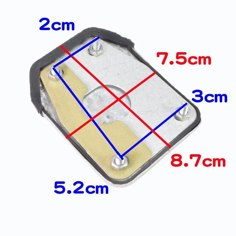 Metal motorcycle brake pedal skid plate replacement part in three style variants