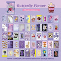 American retro cartoon style sticker book with multicoloured 4x6cm adhesive sheets.