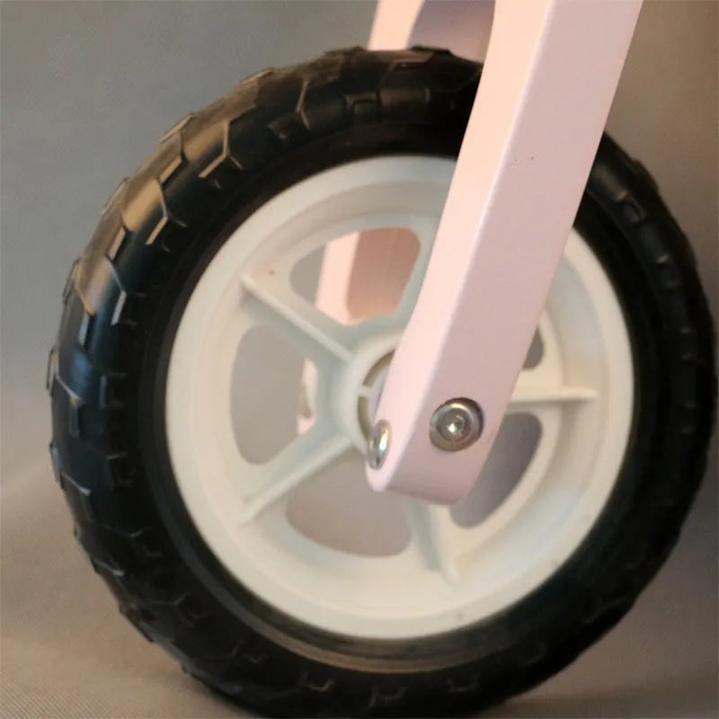 Pink wooden toddler balance scooter for boys and girls aged 1-6 years