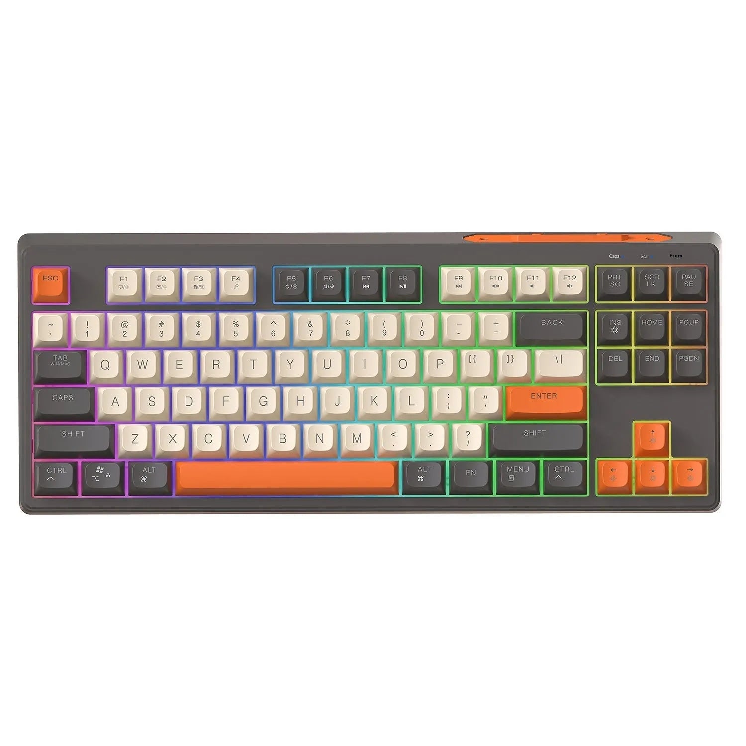 Wireless Bluetooth dual mode mechanical feeling keyboard with compact design and USB receiver