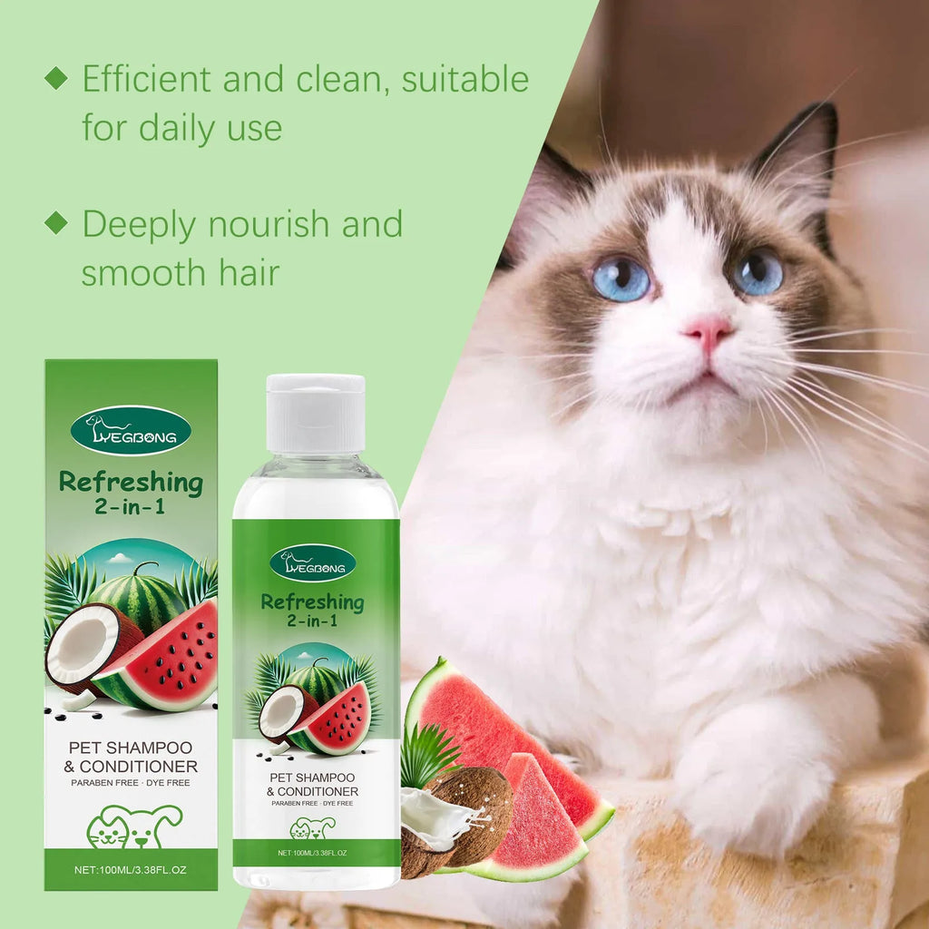100ml pet 2-in-1 shampoo shower gel bottle with watermelon coconut extract formula