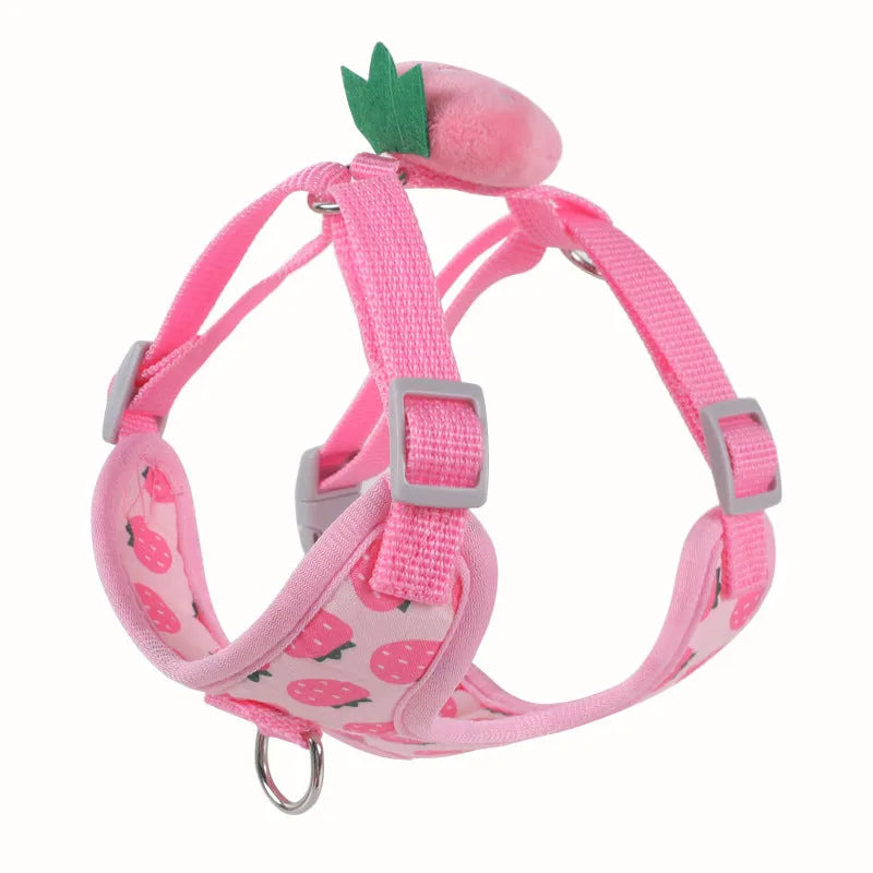 Reversible reflective vest-style dog harness with attached leash for a small dog, shown in avocado colour.