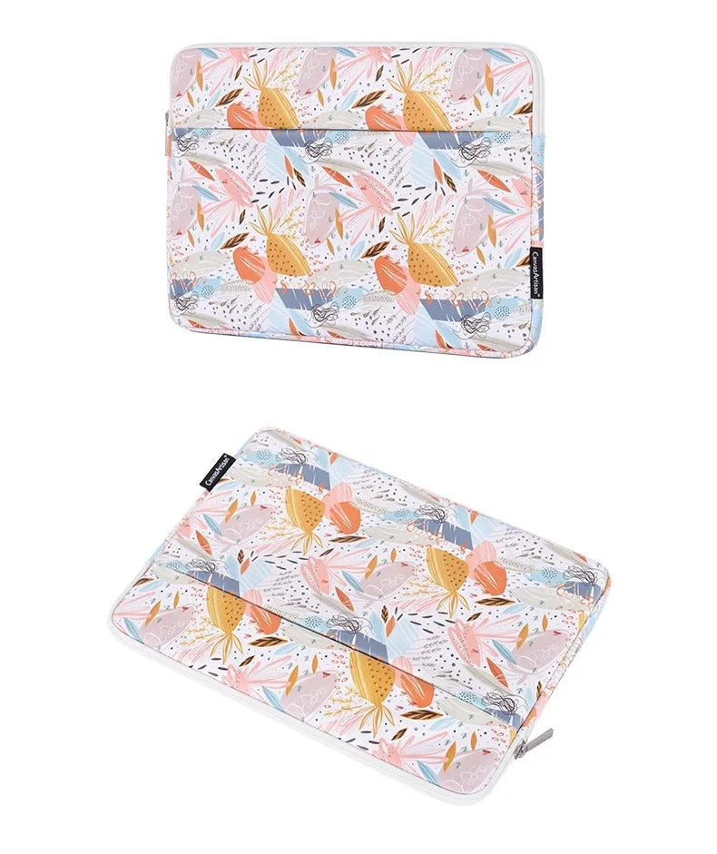White waterproof PU leather laptop inner bag for 14 inch computers with anti-seismic padding