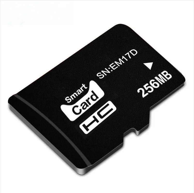A single 256MB TF series memory card with dimensions 11mm by 15mm by 1mm.