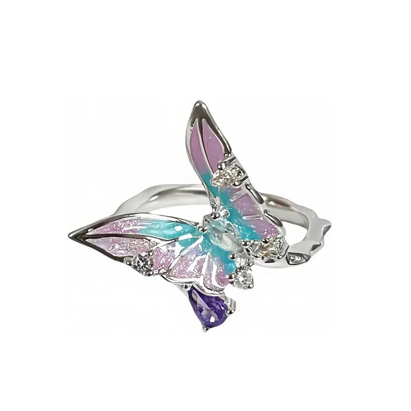 Copper insect ring with adjustable opening in multiple colour finishes