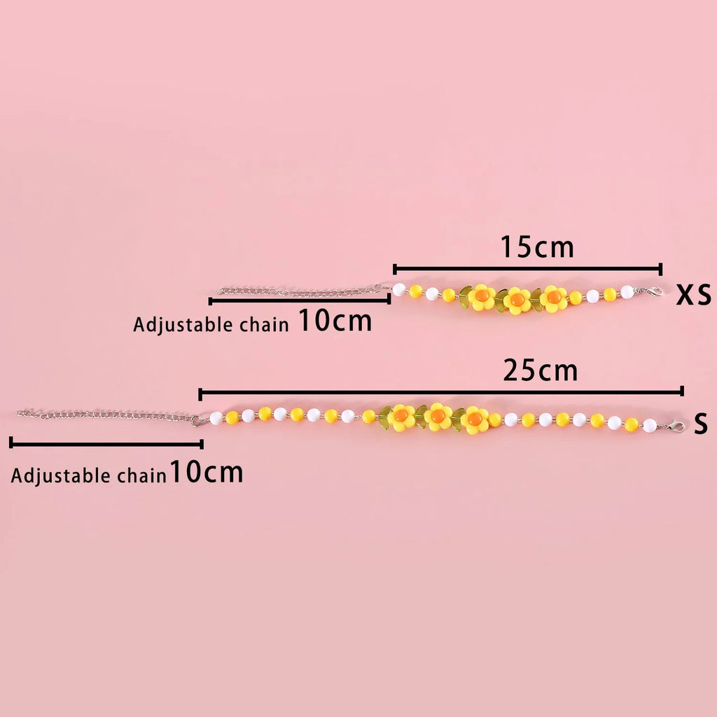 Colourful plastic pearl necklace for small dogs and cats with adjustable sizing