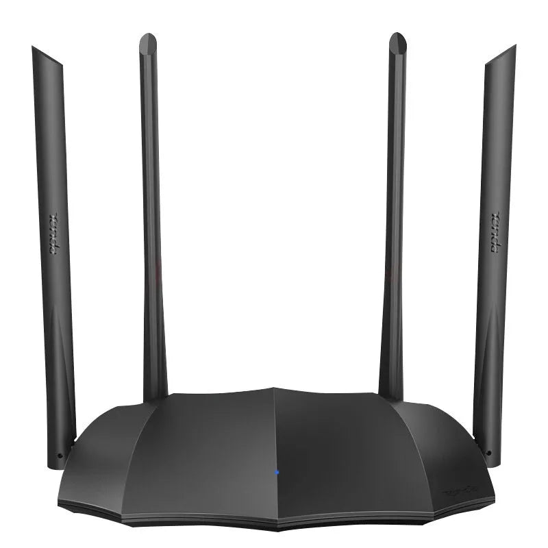 AC8 dual-band gigabit wireless router with three antenna slots on a white background.
