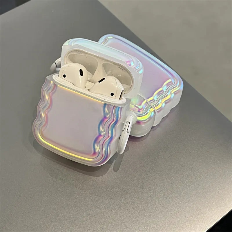 Holographic magic laser ring silicone protective case for Apple AirPods Pro 2 and other models