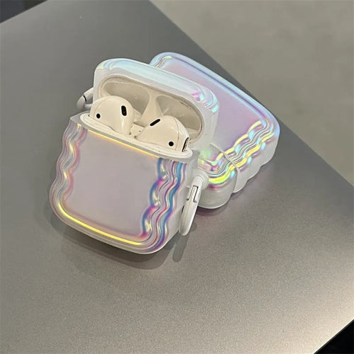 Holographic magic laser ring silicone protective case for Apple AirPods Pro 2 and other models