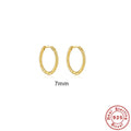 Twisted S925 sterling silver round ring earrings in gold or white gold colour, geometric women's jewellery