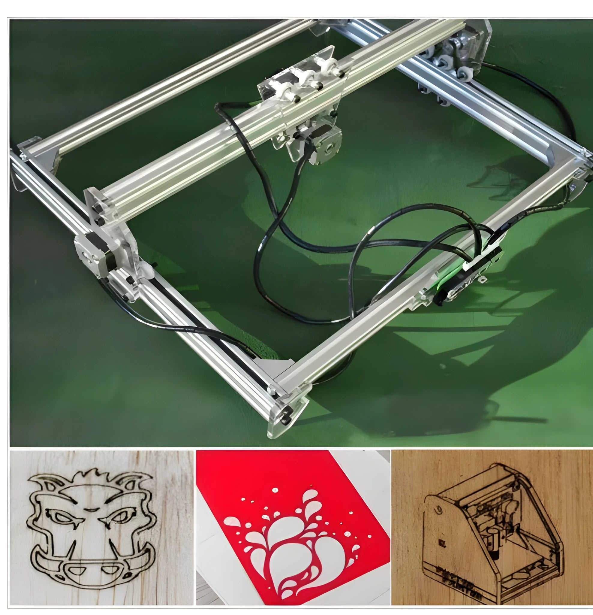 3000mW miniature laser engraving machine with 400mm by 300mm base plate for marking and lettering