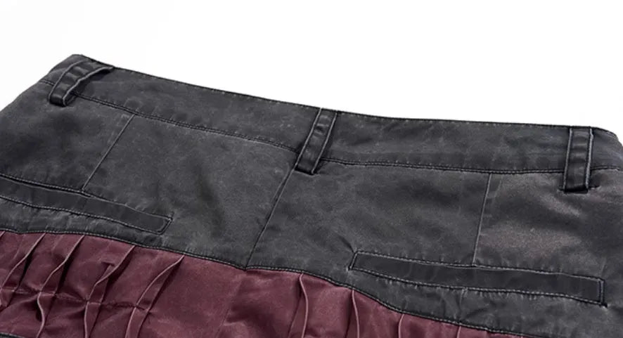 Boy modelling black wide-leg Korean-style casual trousers.