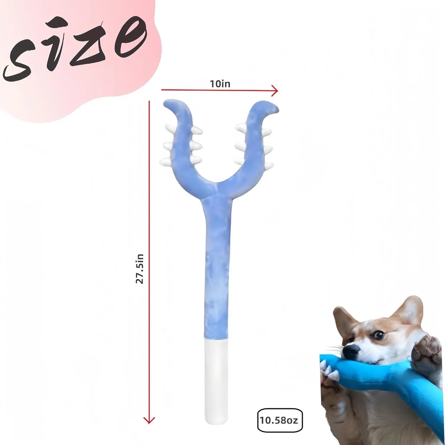70cm blue and pink plush cat wand toy with oversized design for interactive pet play