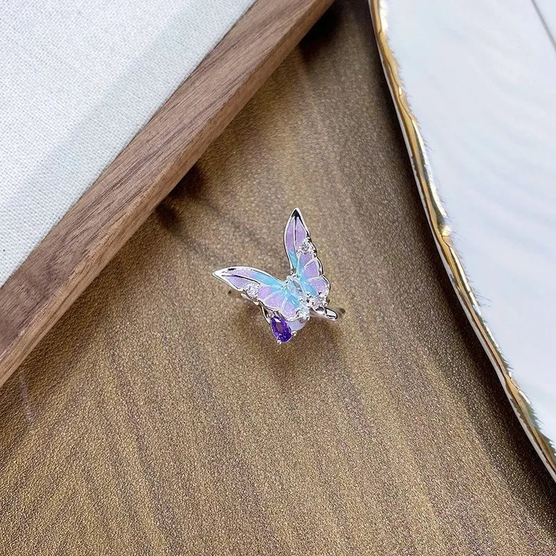 Copper insect ring with adjustable opening in multiple colour finishes