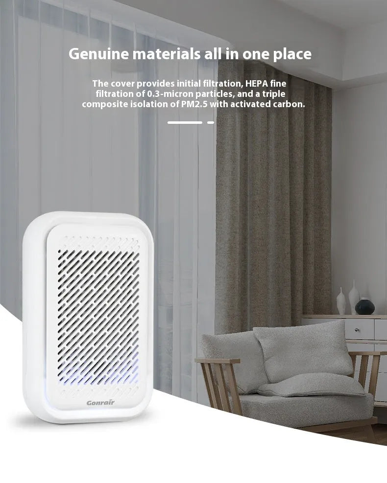 White wall-mounted direct plug-in air purifier for rooms under 10 square metres
