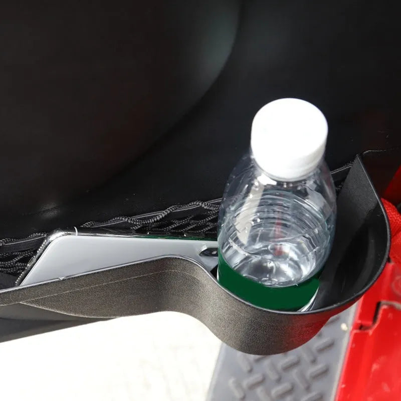 Black aluminium alloy car interior net pocket storage box for rear seat organisation