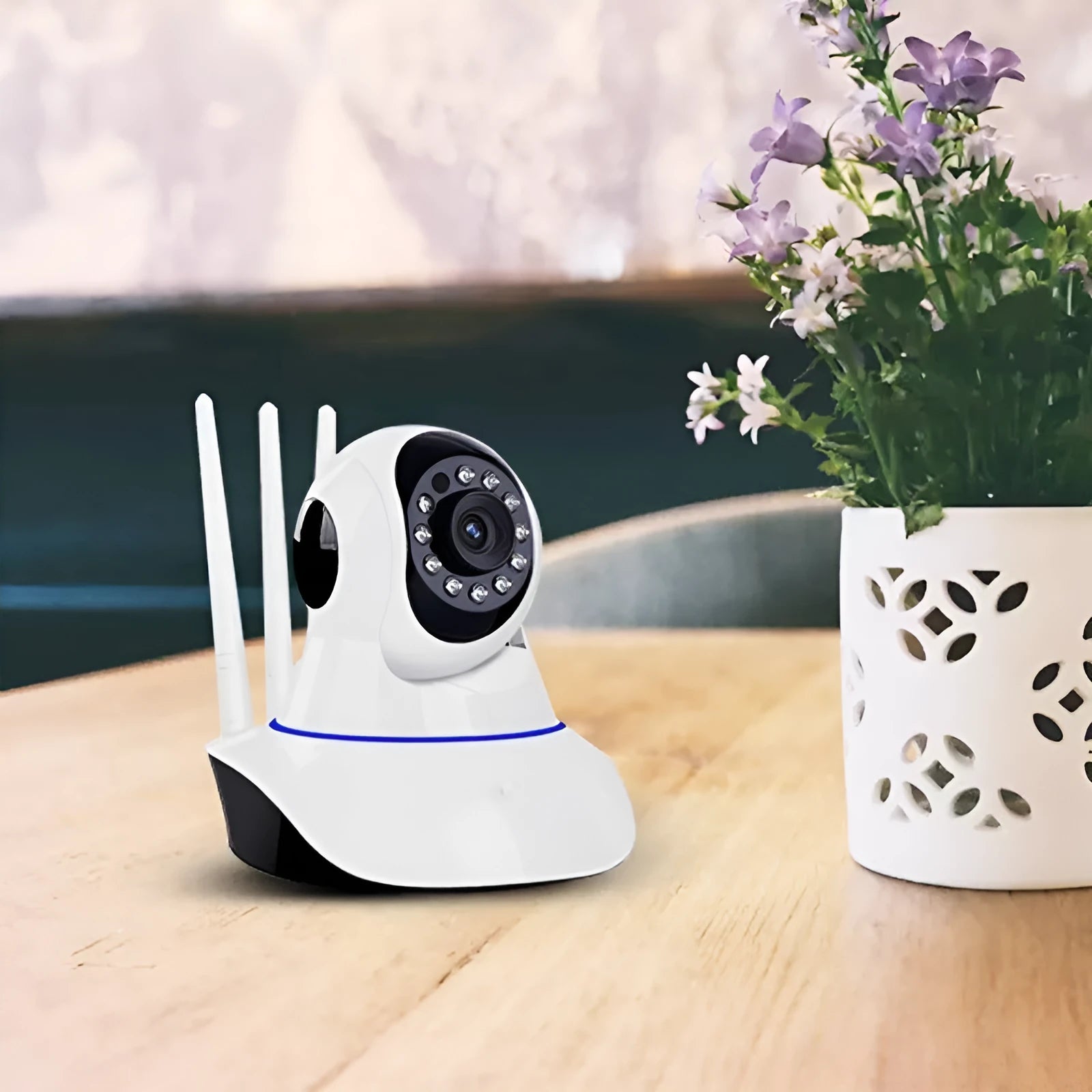 White dome-style wireless security camera with 2MP sensor and 3.6mm lens