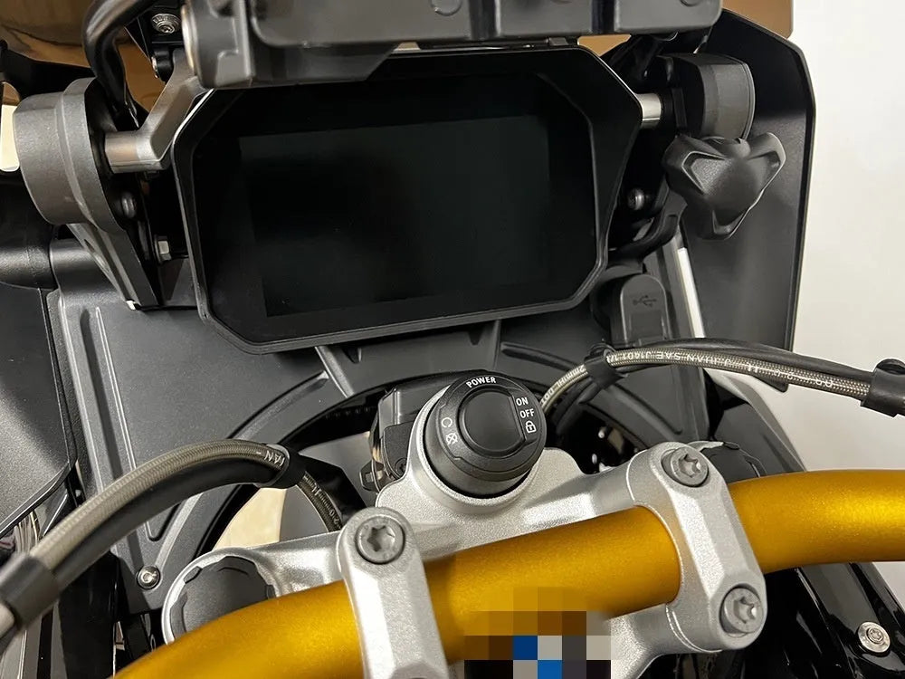 Black motorcycle cockpit fairing for BMW R1250GS and R1200GS LC models