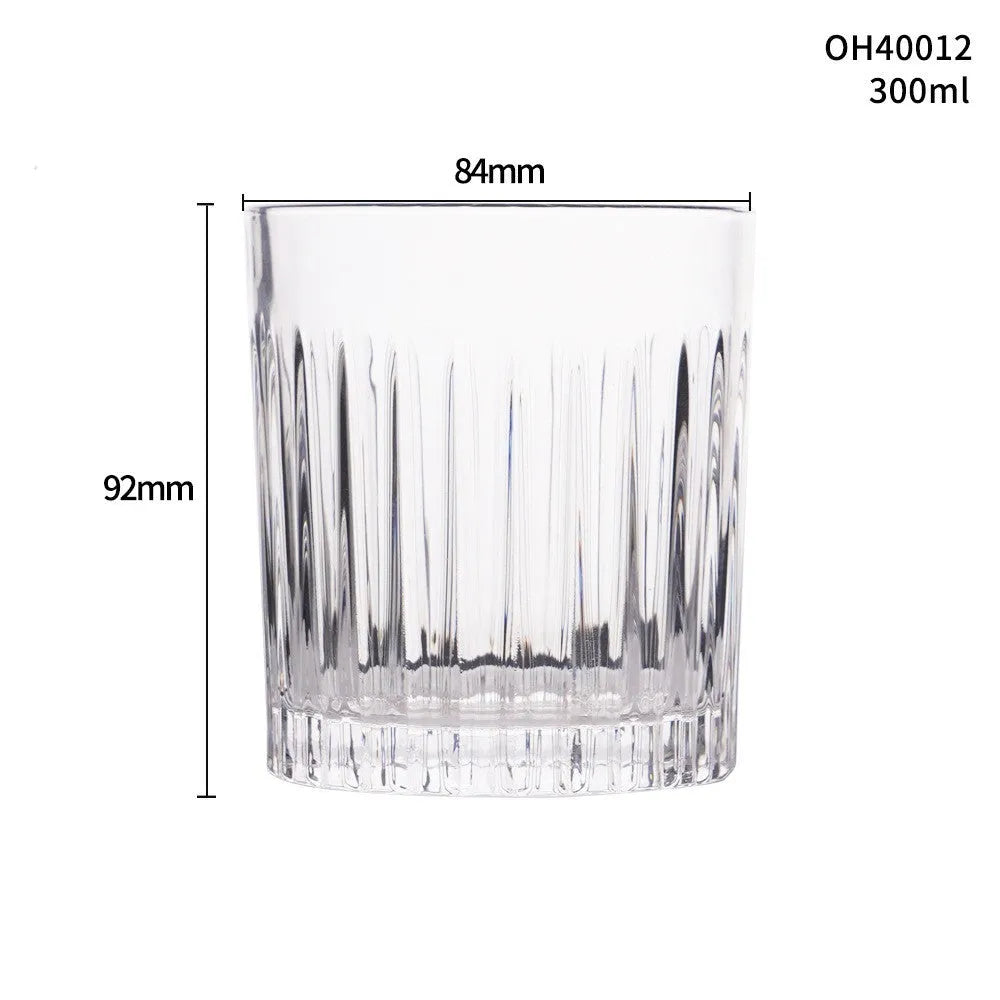 Thick bottom whiskey shot glass in clear glass with 350ml capacity