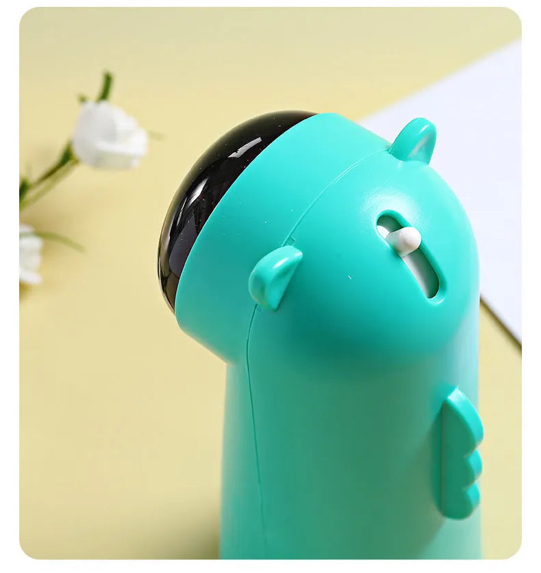 Automatic LED red laser cat teaser pole in green and white plastic pet toy