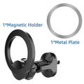 Black magnetic car air vent phone holder with O-ring design for mobile phones under 6.8 inches