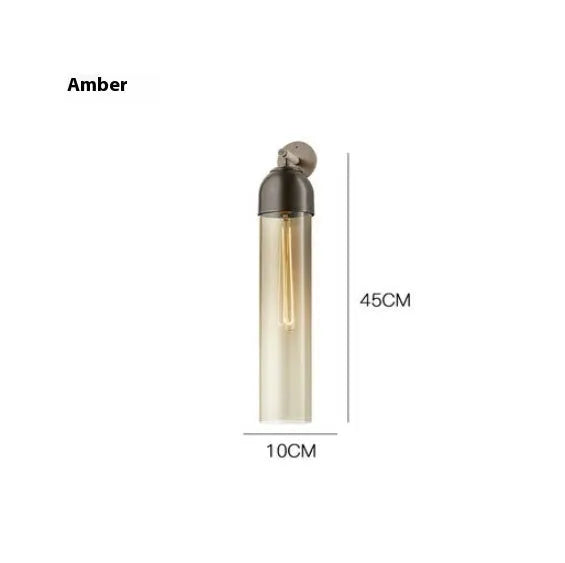 Nordic modern minimalist glass wall lamp in choice of five colours with E27 warm light bulb.