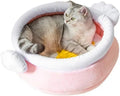 Honey pot magic shape cat nest bed with removable cushion in pink colour for small pets