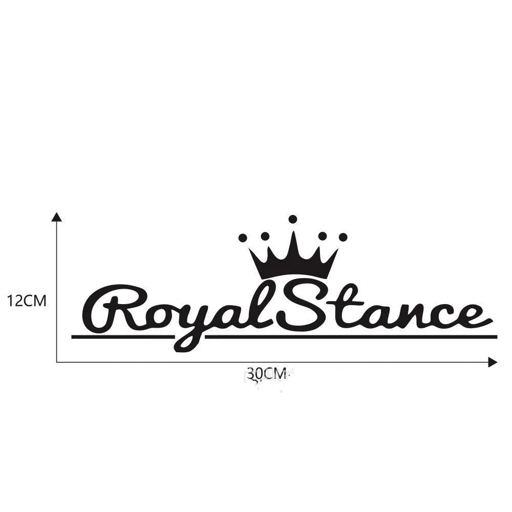 Colourful reflective crown design vinyl car sticker decal showing dimensions of 30cm by 12cm.