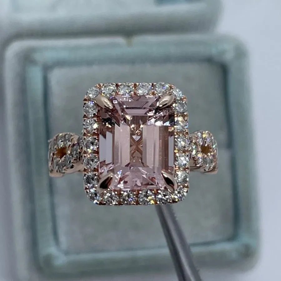 Geometric rose gold alloy ring showing electroplated finish and contemporary shape