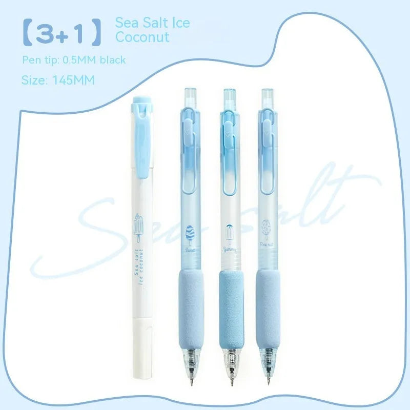 Ice cream sponge press neutral pen with double-headed fluorescent tip for calligraphy practice