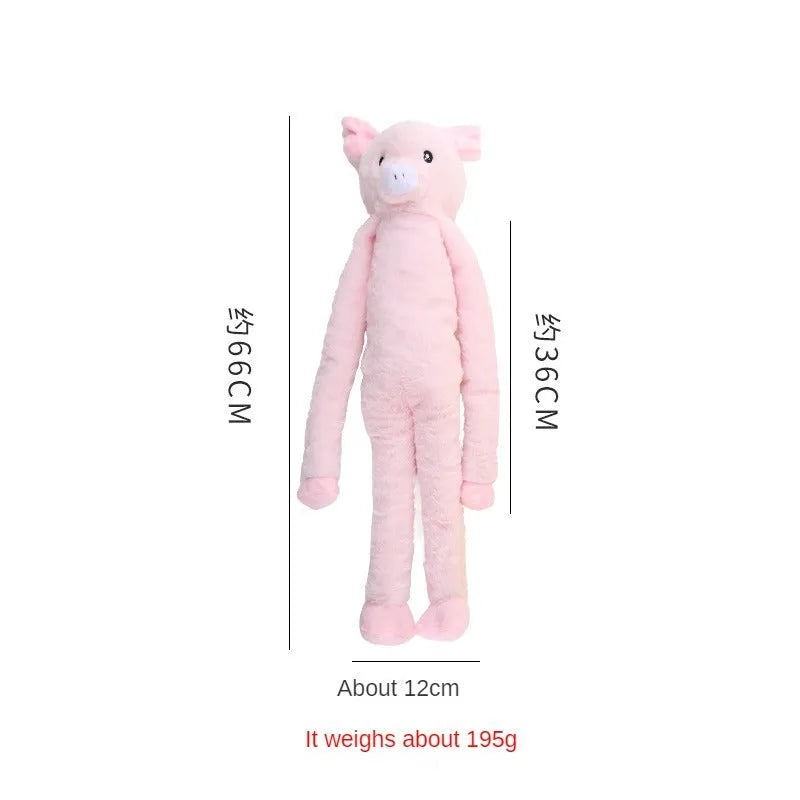 Plush Golden Retriever dog toy in pink or yellow with a crinkly paper sound feature.