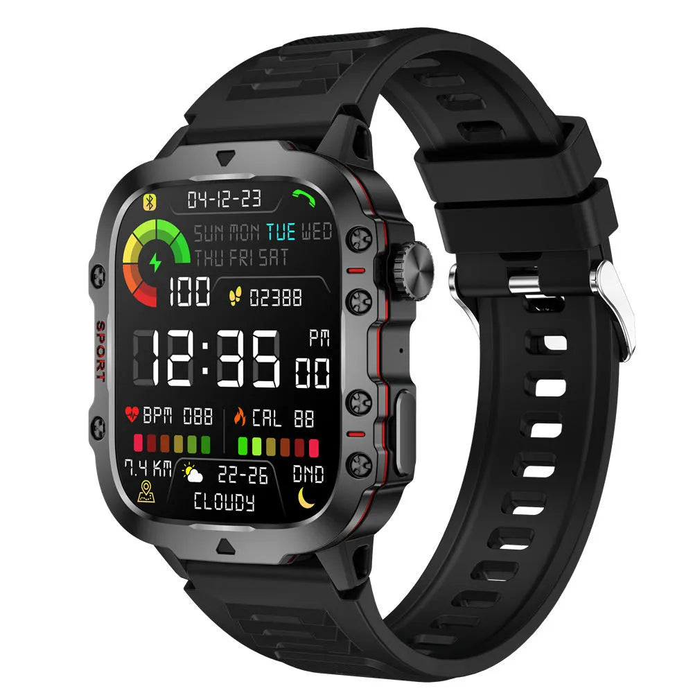 QX11 Smart Bluetooth Watch with TFT touch screen showing fitness tracking functions
