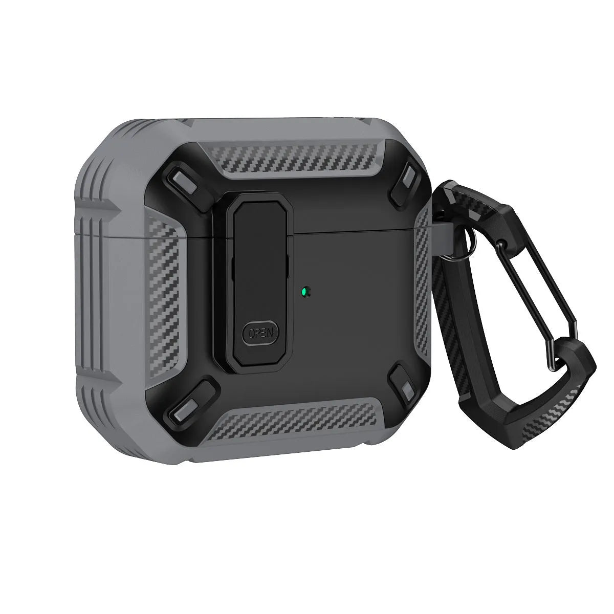Two-tone plastic protective case with clip for Apple AirPods charging case