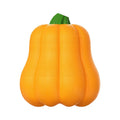Pumpkin coloured plastic molar dog toy with rope attachment for outdoor throwing