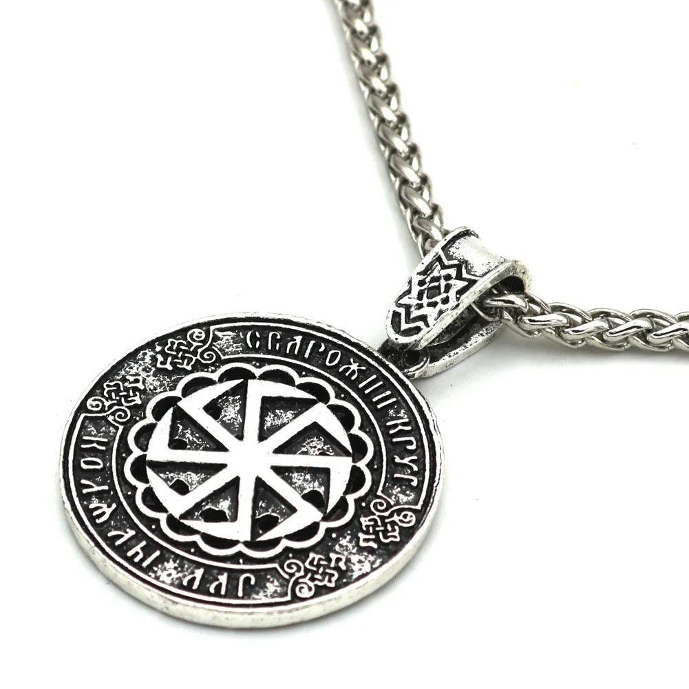 Lunavin pendant necklace with alloy construction and choice of leather rope or snake bones chain in antique silver or bronze