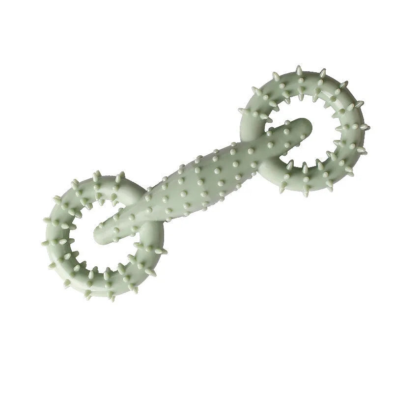 Blue TPR dog chew toy ring measuring 16cm for teething puppies