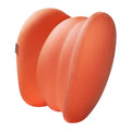 Grey and orange car head pillow and lumbar support pillow set with memory foam filler.
