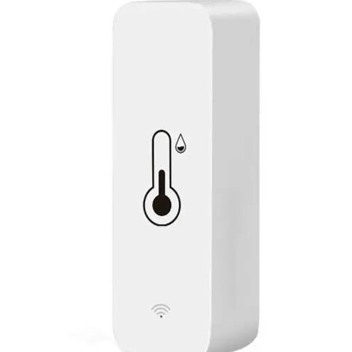 WiFi Zigbee temperature humidity sensor in compact ABS plastic housing measuring 72x25x20mm