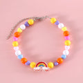 Colourful plastic pearl necklace for small dogs and cats with adjustable sizing