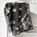 Long grey imitation cashmere winter scarf with tassels, measuring 185cm by 65cm