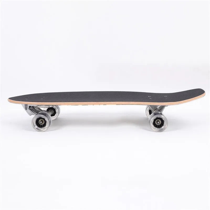 White wooden street scooter with 31-inch maple deck and urethane wheels