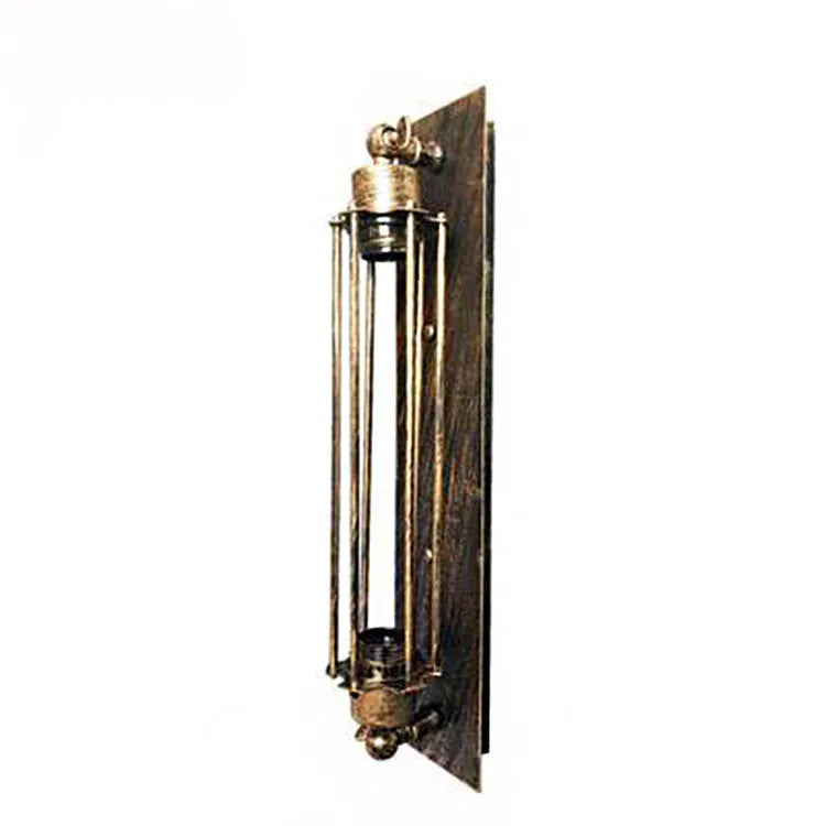Industrial retro flute design iron wall lamp in black bronze rust or silver finish measuring 110mm by 470mm
