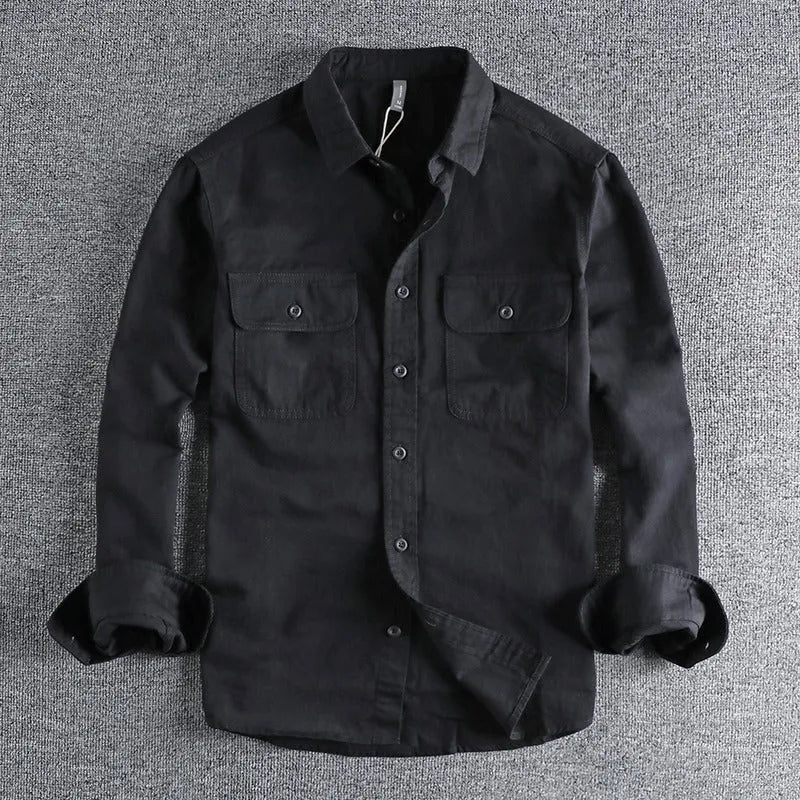 Men's loose fit shirt overalls in polyester fabric with long sleeves available in multiple colours