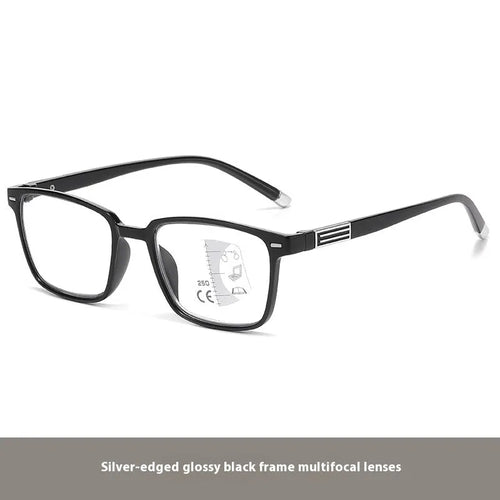 Multifocal reading glasses with anti blue light and colour-changing lenses in various frame colours