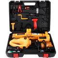 Yellow electric car jack set with electric wrench and socket components