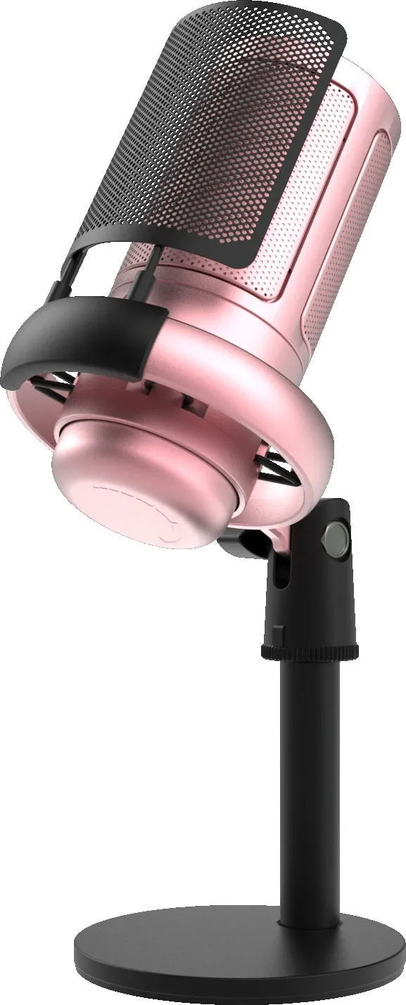 RGB condenser USB microphone with 150cm cable in black, white, or pink for live streaming