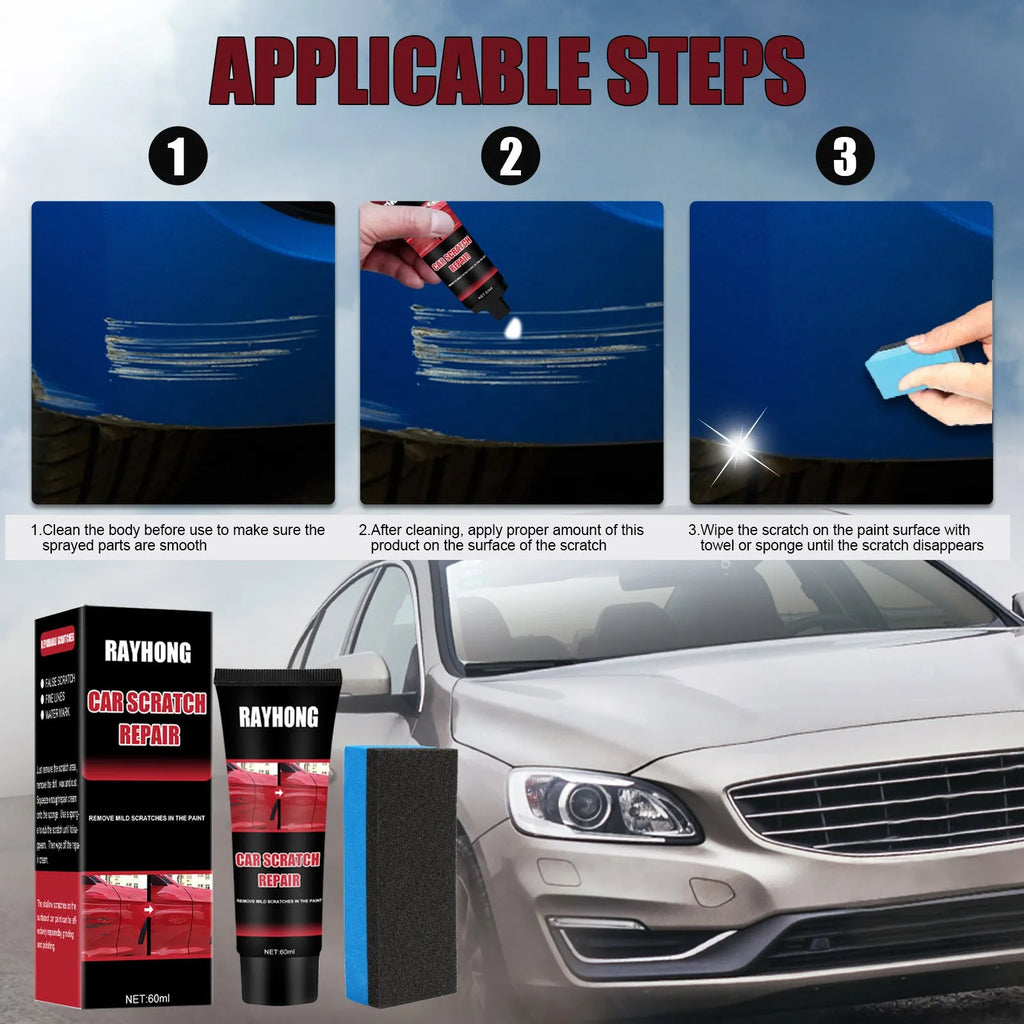 60ml car scratch repair wax bottle with applicator for paint surface maintenance