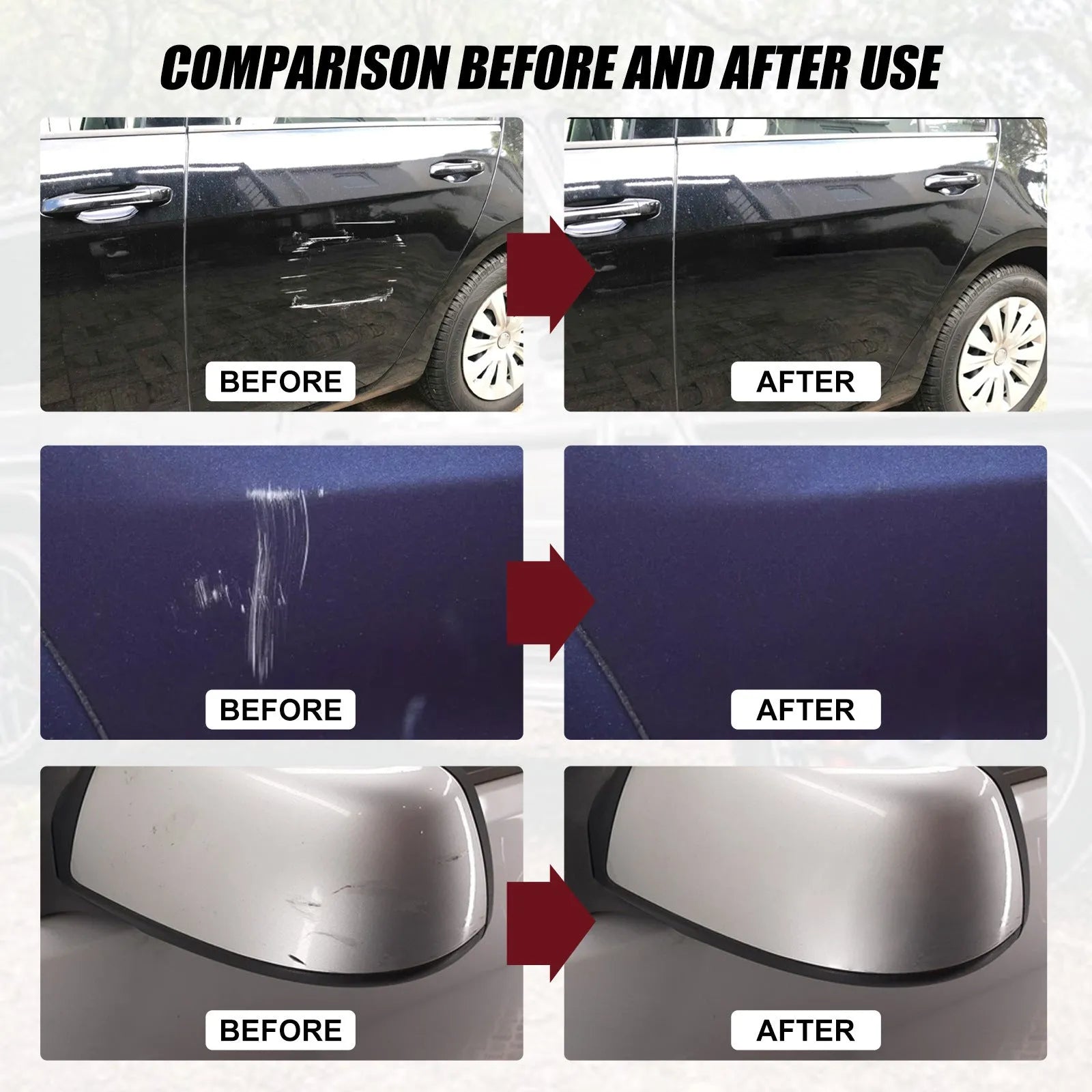 60ml car scratch repair wax bottle with applicator for paint surface maintenance