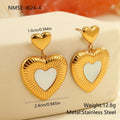 Gold electroplated heart-shaped stainless steel earrings with 18K purity and love element design